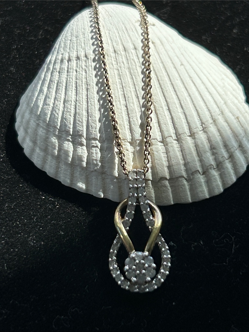 Real Diamond Summer Sandal Charm Necklace 925